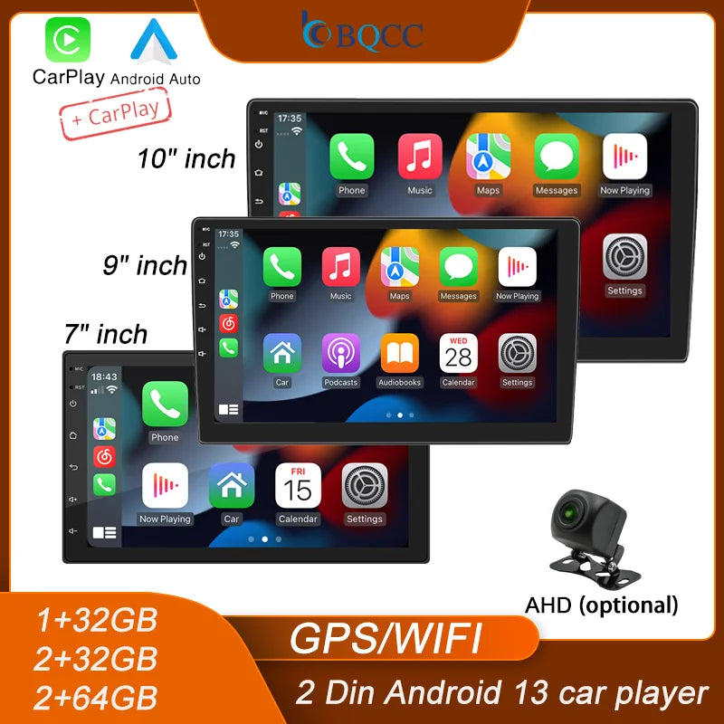 מולטימדיה לרכב – מסך 7"/9"/10", Android 12 עם CarPlay ו-GPS