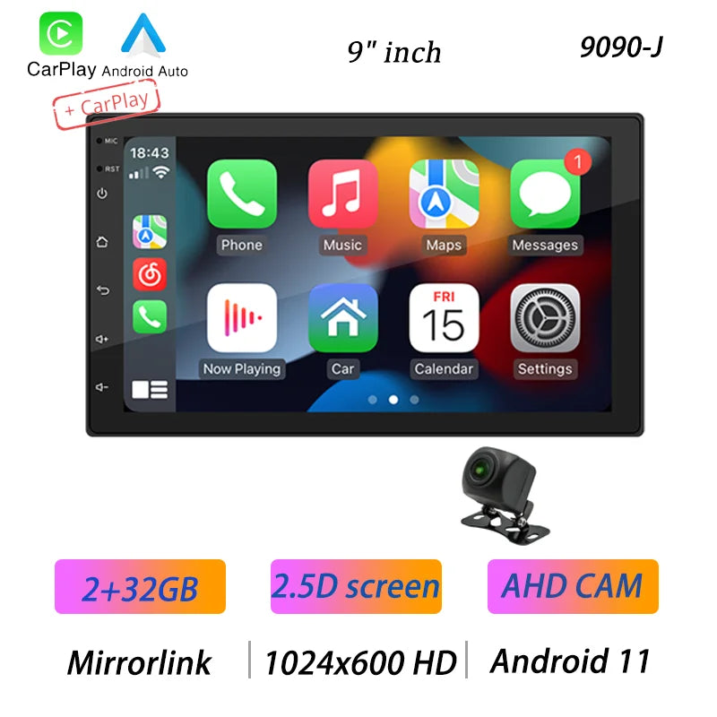 מולטימדיה לרכב – מסך 7"/9"/10", Android 12 עם CarPlay ו-GPS