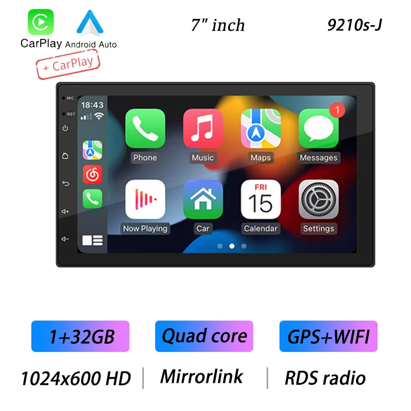 מולטימדיה לרכב – מסך 7"/9"/10", Android 12 עם CarPlay ו-GPS