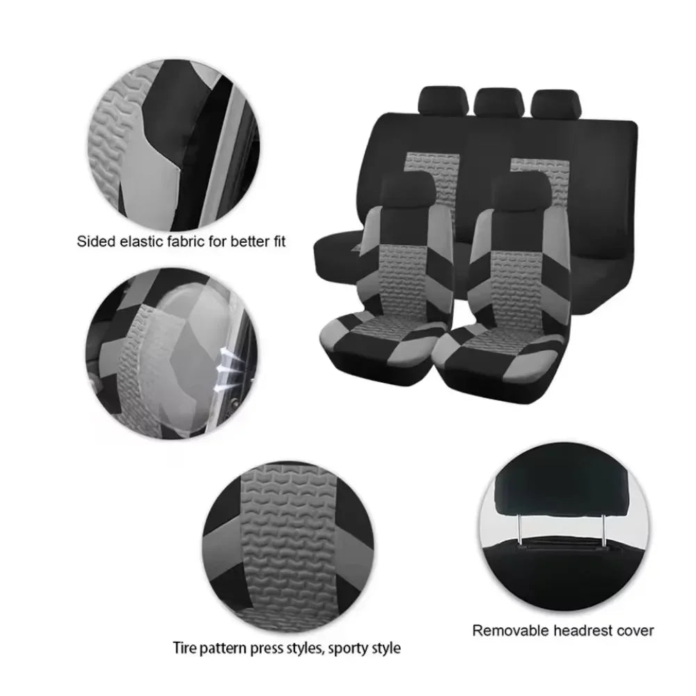 כיסוי מושב רכב אוניברסלי מבד אלסטי בגזרה מלאה – מגן מפני לכלוך ושחיקה, ניתן להסרה ולכביסה, מתאים לרוב סוגי הרכב.
