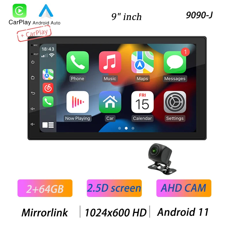 מולטימדיה לרכב – מסך 7"/9"/10", Android 12 עם CarPlay ו-GPS