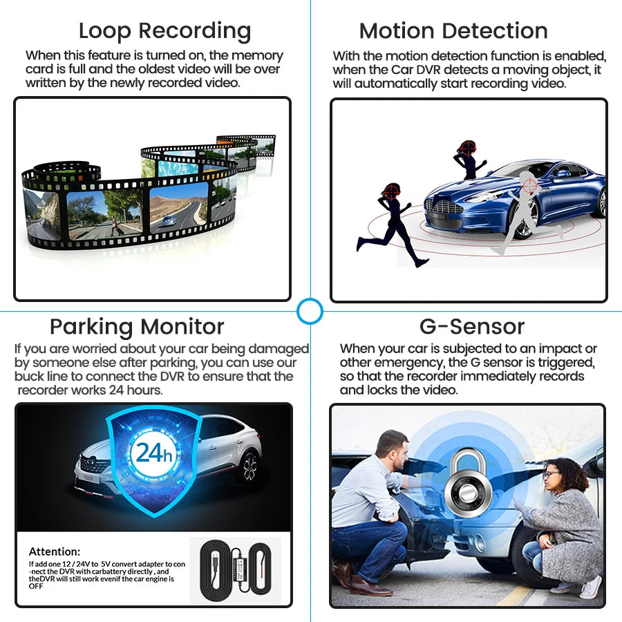 🪞 מצלמת רכב מראה 4.3 אינץ’ – DVR Full HD 1080P עם שתי עדשות ומצלמת רוורס