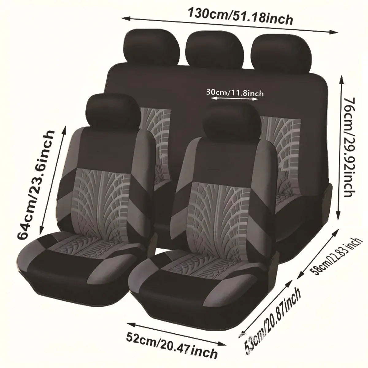 סט כיסויי מושבים אוניברסליים לרכב – מתאים לרוב הדגמים, כולל רכבי SUV, סדאן וואנים